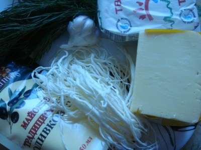 «Мешочки» из сыра с творожной начинкой