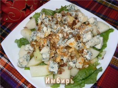 Как приготовить Куриный салат с грушами и сыром рецепт пошагово