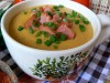 Суп-пюре из чечевицы с лососем