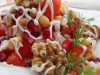 Салат с копчёной курицей,белой фасолью и гранатом