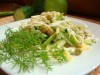 Салат с куриным филе,свежими огурцами,яблоком и горошком