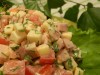 Салат из помидоров, ветчины и сыра «Сулугуни»
